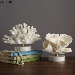 Modern White Simulation Coral Decoration