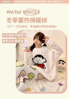 Cute Cartoon Autumn and Winter Sleepwear Women's