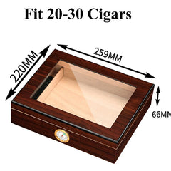 Cedar Wood Cigar Humidor Portable Travel Cigar Case W/ Humidifier