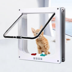 Dog Cat Flap Safety In & out Pet Door with 4 Way Security Lock