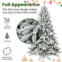 5FT/6FT/7FT Pre-lit Artificial Christmas Tree Branch Tips Automatic Open