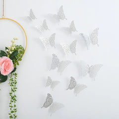 12Pcs/Set 3D Hollow Wall Stickers Butterflies