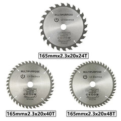 Circular Saw Blade 165mm Dia 24T/40T/48T TCT Carbide Disc for Woodworking Cutting Tools