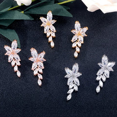 Crystal Zirconia Long Drop Earrings for Women