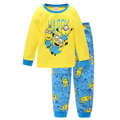 Despicable me Minion Series Children'S pj's 2pcs Set Boys/Girls Cartoon Long Sleeve Sleepwear