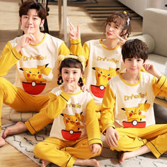 Pokemon Pikachu Cute Cartoon With Children Kids Cotton Pajamas