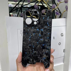 Glossy Marble Forged Ultra Thin Genuine Carbon Fiber Cover For iPhone 15 14 16 Pro Max