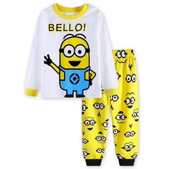 Despicable me Minion Series Children'S pj's 2pcs Set Boys/Girls Cartoon Long Sleeve Sleepwear