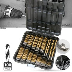 99pcs Titanium Drill Bit Set High-Speed Steel Drill Bits for Steel Plate Wood Plastic Metal Copper Alloy Woodworking Hole Opener