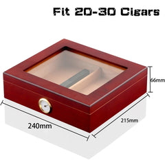 Cedar Wood Cigar Humidor Portable Travel Cigar Case W/ Humidifier