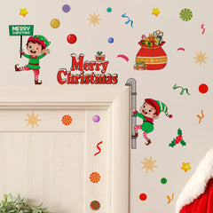 Cartoon Christmas Child Bell and Ribbon Door Frame Decor