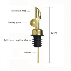 Stainless Steel Pour Spout with Plug for Cocktail or Olive Oil Vinegar Bottle Pourer Auto Flip Liquor Bottle Pourer