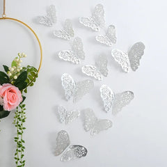 12Pcs/Set 3D Hollow Wall Stickers Butterflies