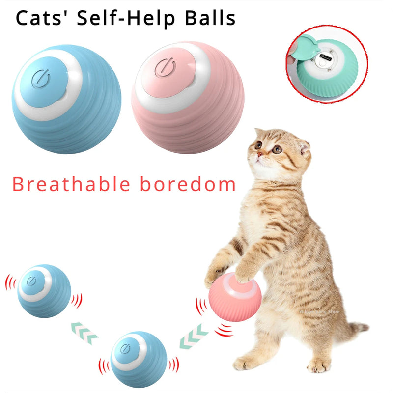 Interactive Cat Toy Ball 360° Automatic Rotating Rolling Ball With USB Charging Function