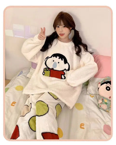 Cute Cartoon Autumn and Winter Sleepwear Women's