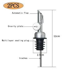 Stainless Steel Pour Spout with Plug for Cocktail or Olive Oil Vinegar Bottle Pourer Auto Flip Liquor Bottle Pourer