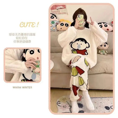 Cute Cartoon Autumn and Winter Sleepwear Women's