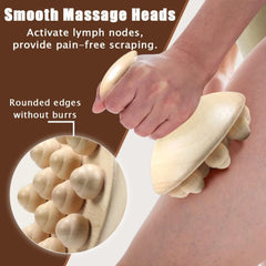 1Pcs Natural Wooden Massager Brush - Hand-Held Anti Cellulite Reduction Relieve Tense Muscles and Bones Head Scalp Massage Tool