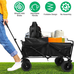 Outdoor Handcart Garden Folding Wagon Cart Collapsible Utility Cart