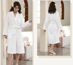 Hotel Cotton Men Bathrobe Plus Size Waffle Bath Robe Thicken Breathable Robes