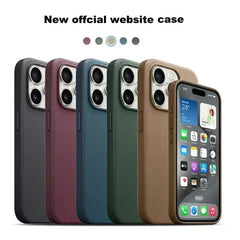 Leather For iPhone 15 Pro Max Plus Strong Magnet Case  Wireless Charging Drop Protect Cover