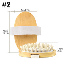 1Pcs Natural Wooden Massager Brush - Hand-Held Anti Cellulite Reduction Relieve Tense Muscles and Bones Head Scalp Massage Tool