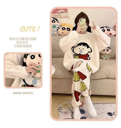 Cute Cartoon Autumn and Winter Sleepwear Women's