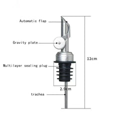 Stainless Steel Pour Spout with Plug for Cocktail or Olive Oil Vinegar Bottle Pourer Auto Flip Liquor Bottle Pourer