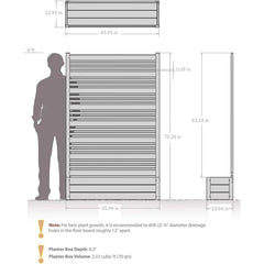 Outdoor Freestanding Privacy Fence Screen Panel 6ft H 4ft W X 1ft L 6ft H X 4ft W X 1ft L