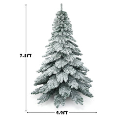 7.5 ft Snow Flocked Artificial Christmas Tree Hinged