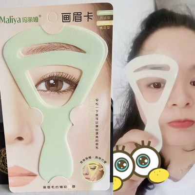 2 In 1 Plastic Eyebrow Stencil Card for Women