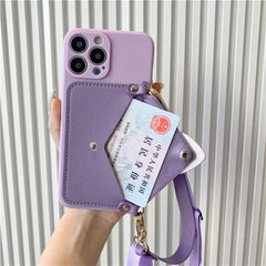 Crossbody Card Case Strap Card Holder Protector For iPhone 11 12 13 14 ProMax X XS XR Max