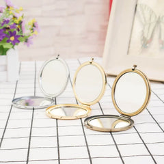 Portable Simple Stainless Steel Double-sided Make Up Mirror