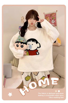 Cute Cartoon Autumn and Winter Sleepwear Women's