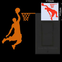 Luminous Cartoon Basketball Player Dunk Wall Sticker f