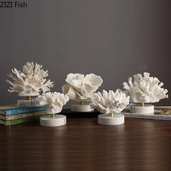 Modern White Simulation Coral Decoration